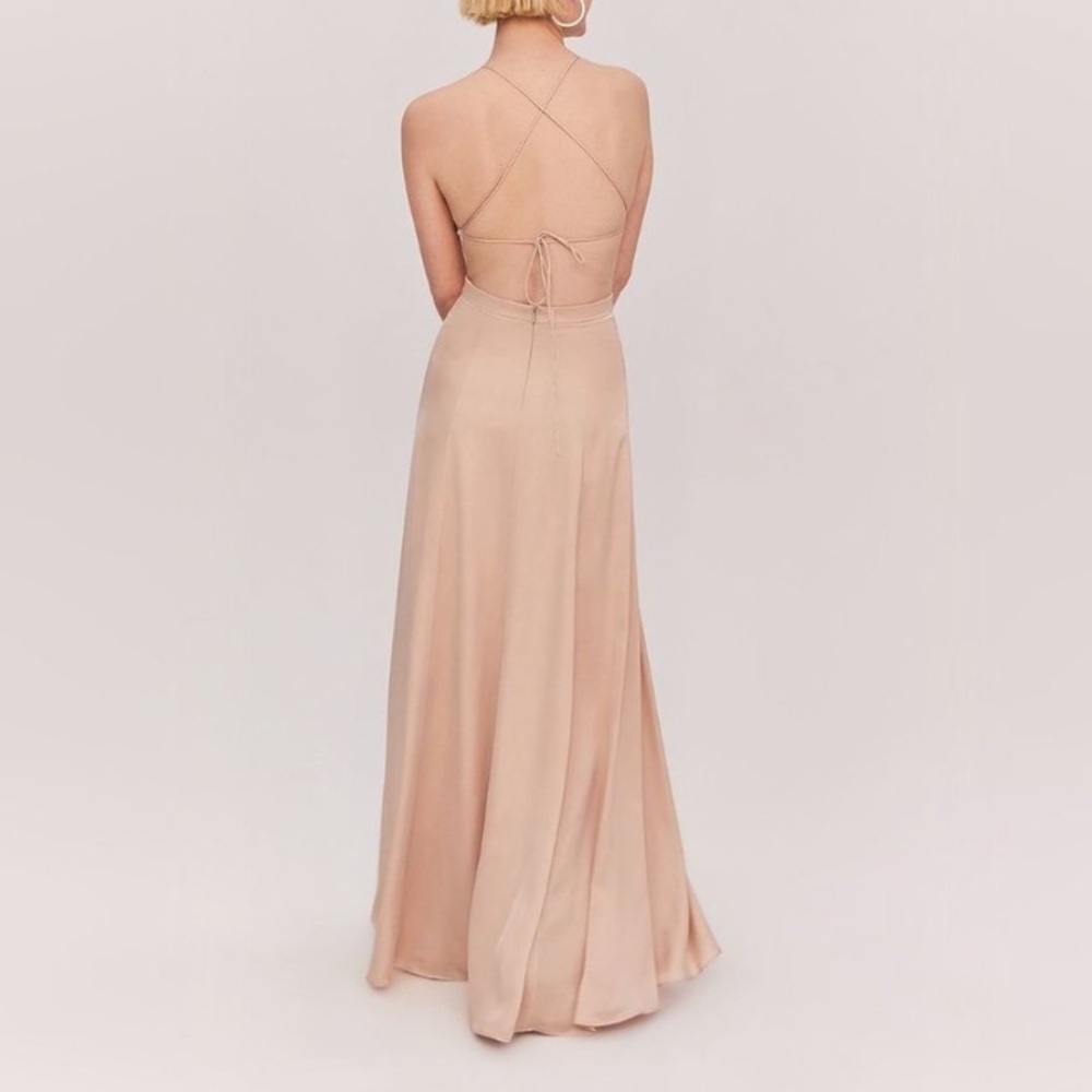 Fame & Partners Backless Satin Gown Light Nude/Blush Custom Two-Tone Ada
Dress